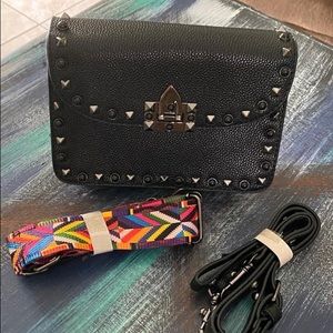 Black Studded Crossbody Purse
